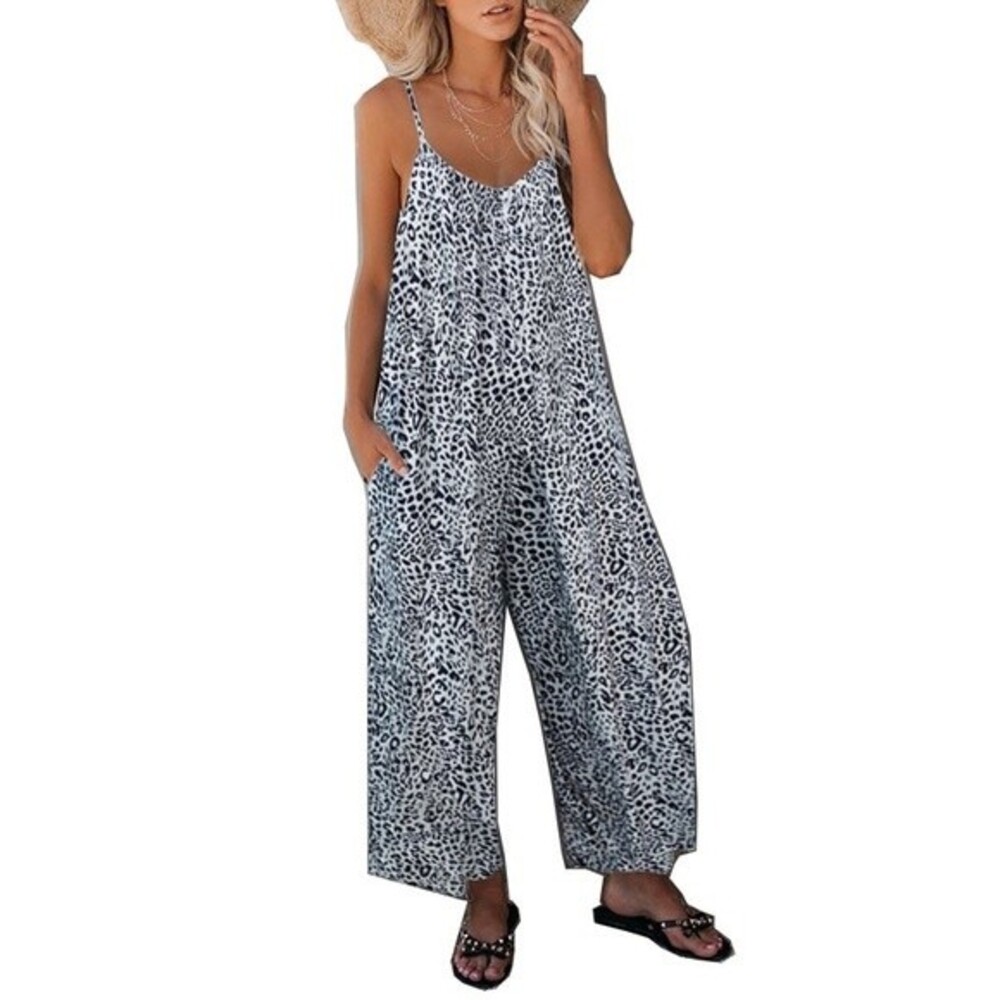 Womens Casual Loose Jumpsuits/Romper with Pockets Size Large - Picture 1 of 3